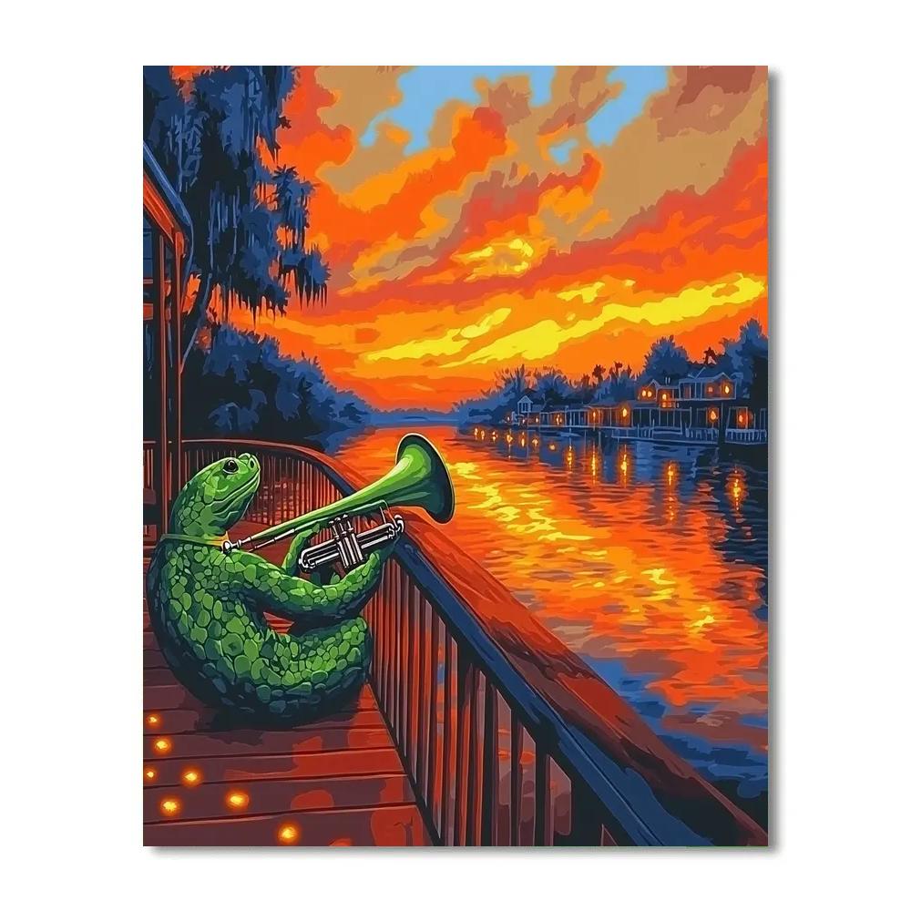 Louis Bayou Trumpet Riverboat Groove Disney Inspired paint by number