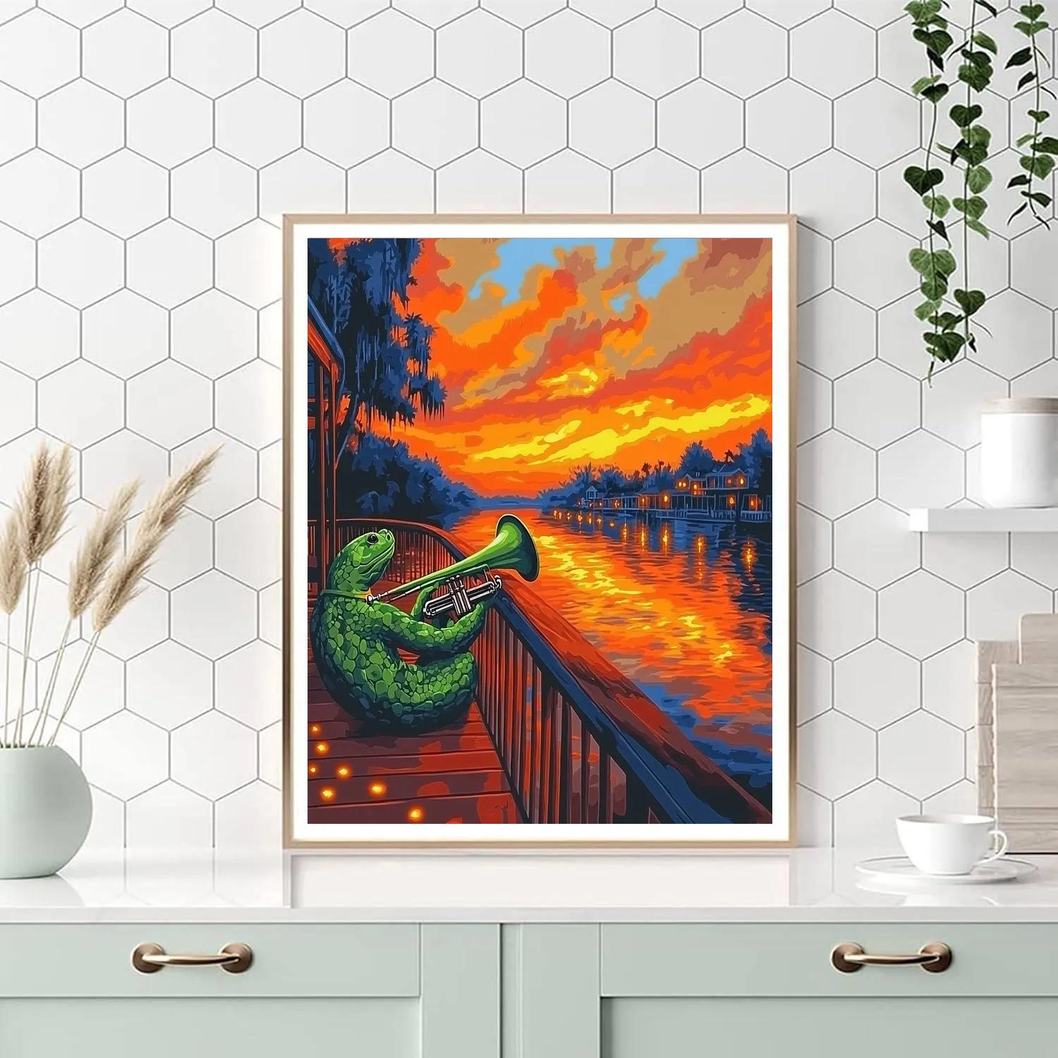 Louis Bayou Trumpet Riverboat Groove Disney Inspired paint by number