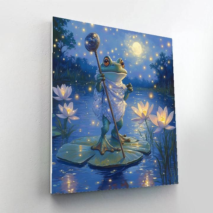 Naveen Frog Lily Pad Moon Dance Disney Inspired Painting by numbers kit