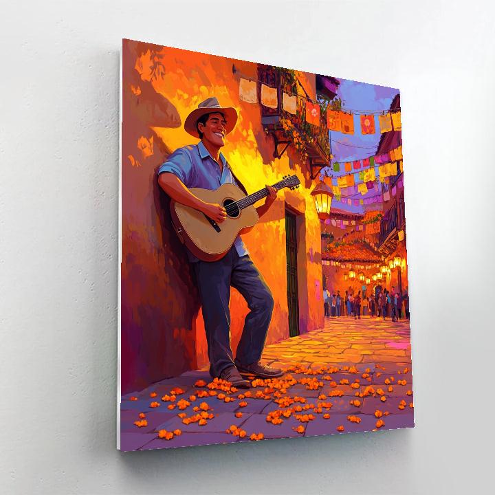 Hector Plaza Guitar Lantern Night Disney Inspired paint by number