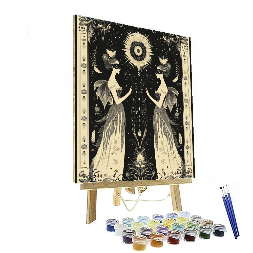 Aubrey Beardsley Inspired Black Masquerade Painting by numbers kit