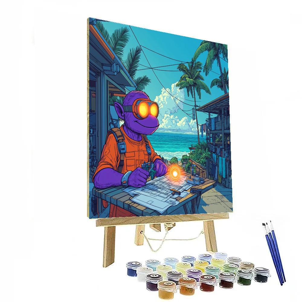 Jumba Alien Lab Beach House Experiment Disney Inspired paint by color