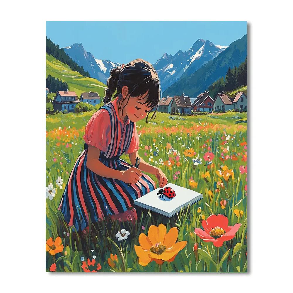 Pleakley Flower Field Earth Study Disney Inspired DIY paint by numbers