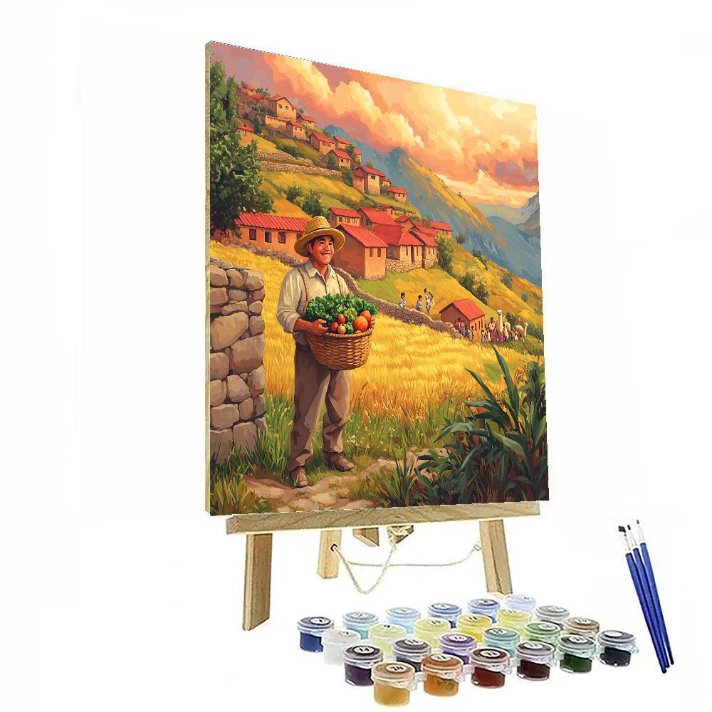 Pacha Sunset Village Fields Disney Inspired DIY paint by numbers