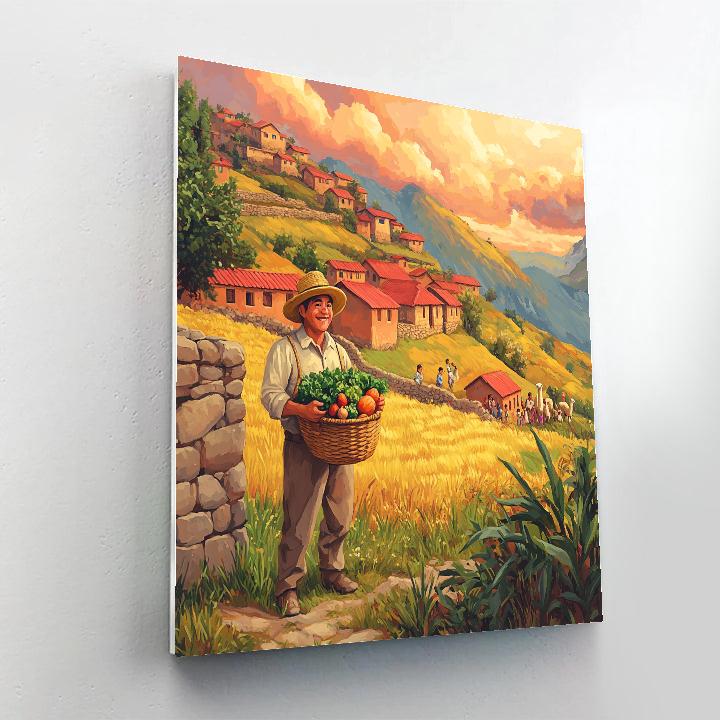 Pacha Sunset Village Fields Disney Inspired DIY paint by numbers