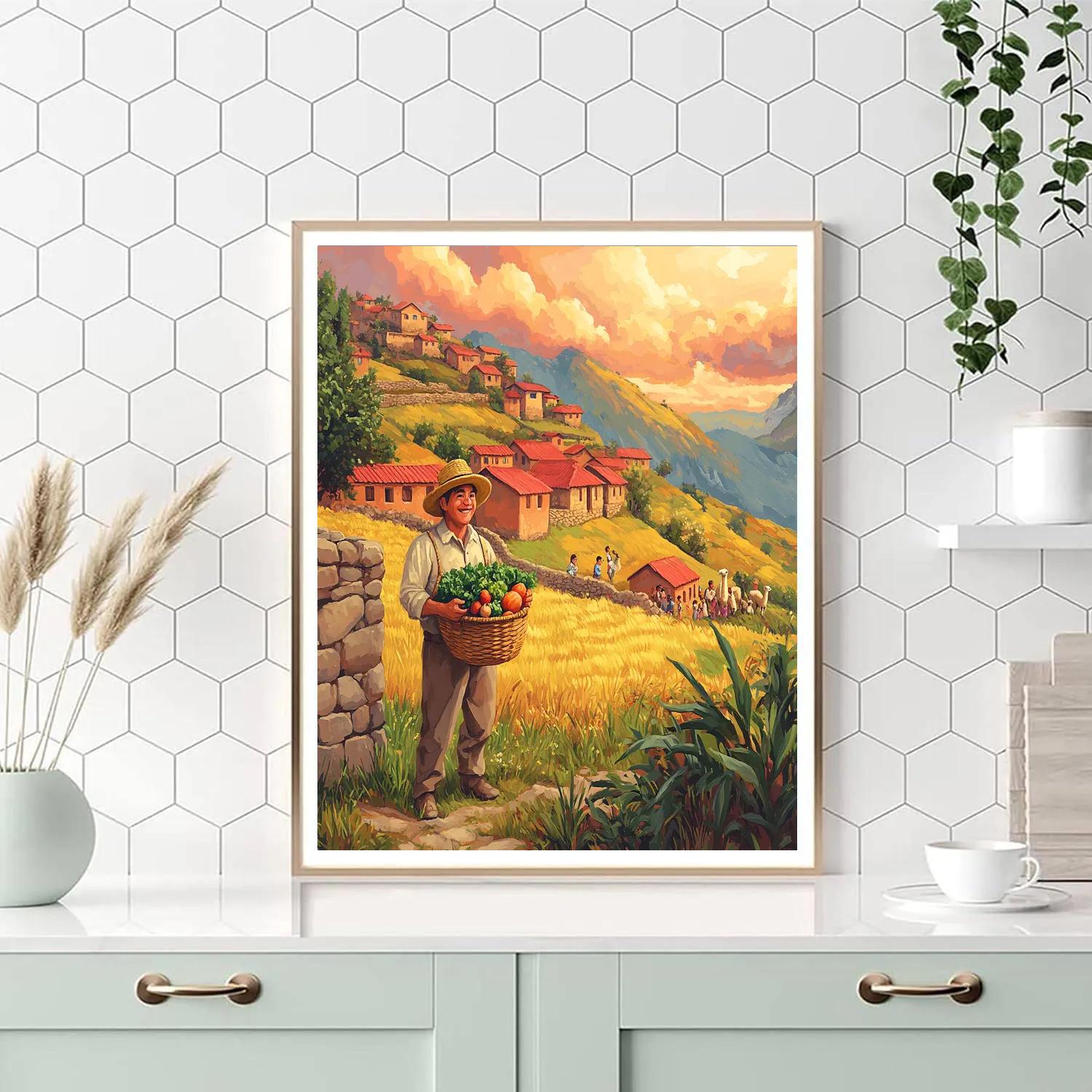Pacha Sunset Village Fields Disney Inspired DIY paint by numbers