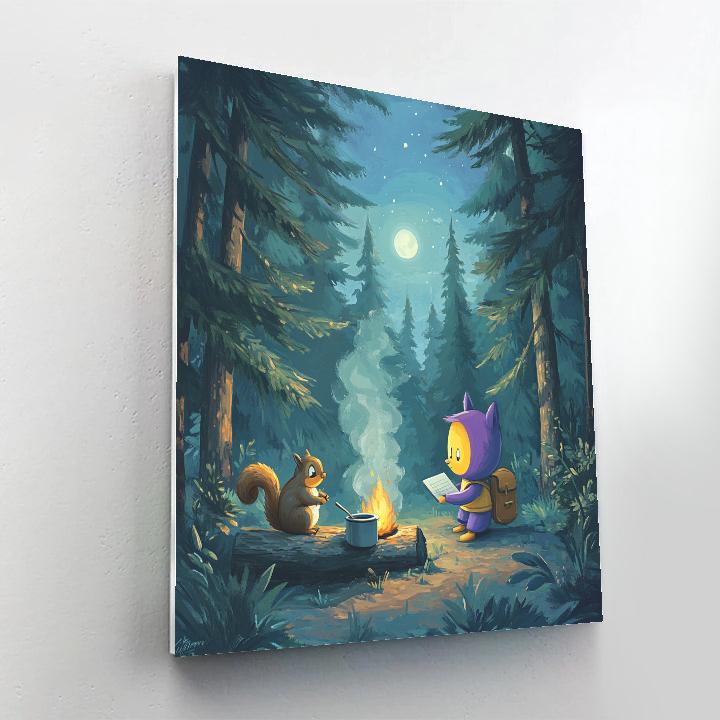Kronk Forest Squirrel Recipe Break Disney Inspired painting number kit