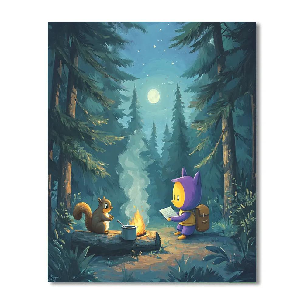 Kronk Forest Squirrel Recipe Break Disney Inspired painting number kit