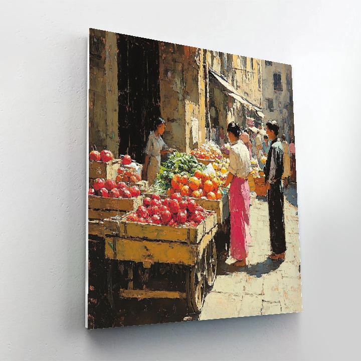 Edouard Manet Inspired Market Morning paint by color