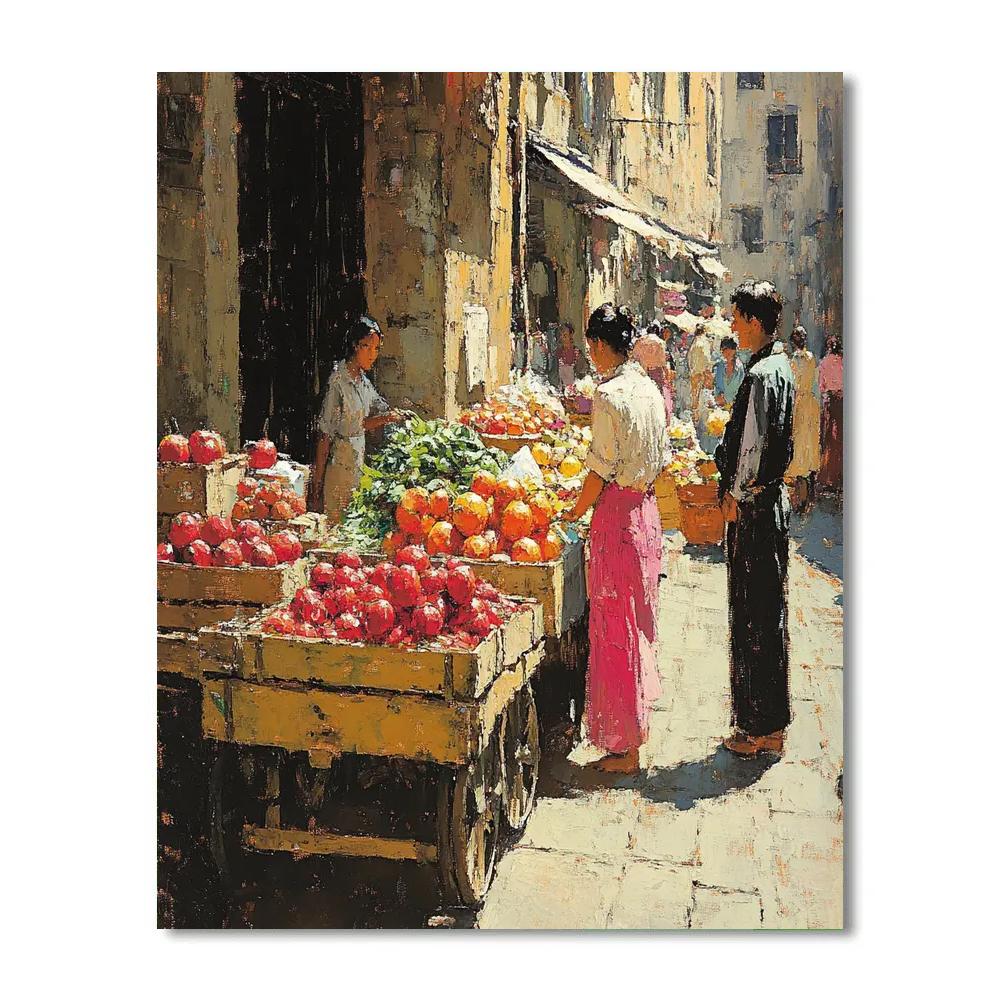 Edouard Manet Inspired Market Morning paint by color