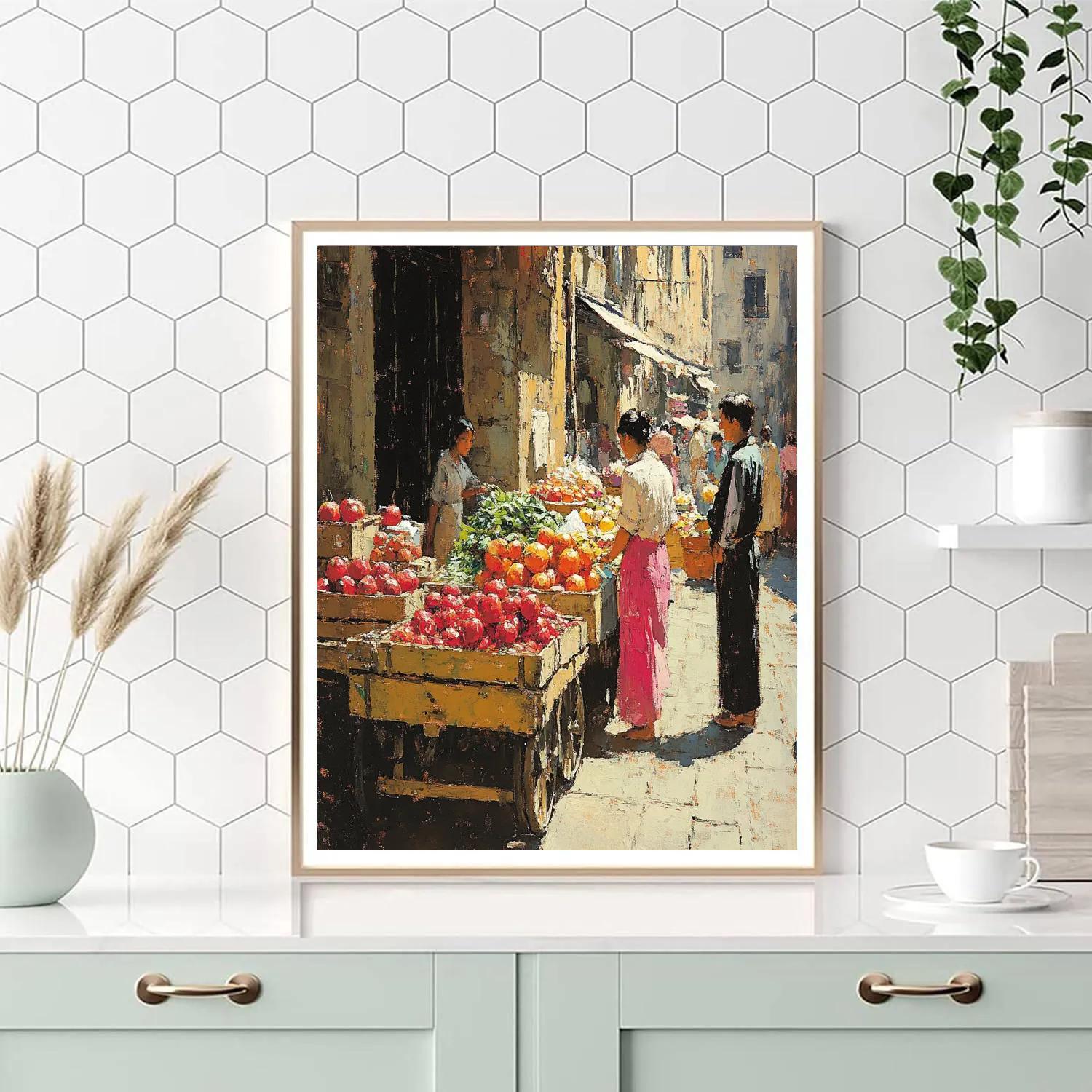 Edouard Manet Inspired Market Morning paint by color