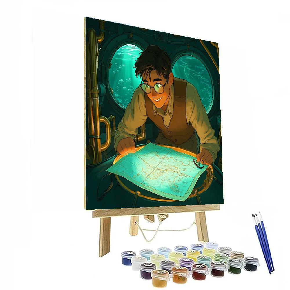 Milo Thatch Submarine Chart Study Disney Inspired paint by numbers