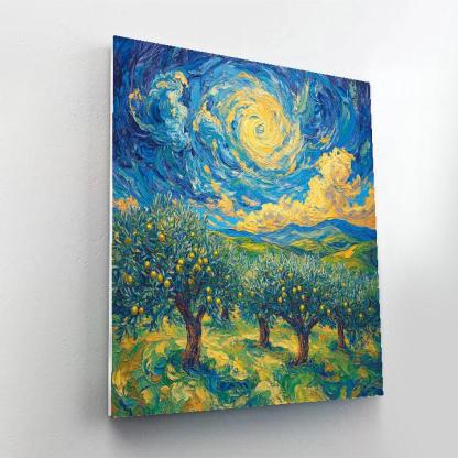 Van Gogh Inspired Olive Grove paint by number