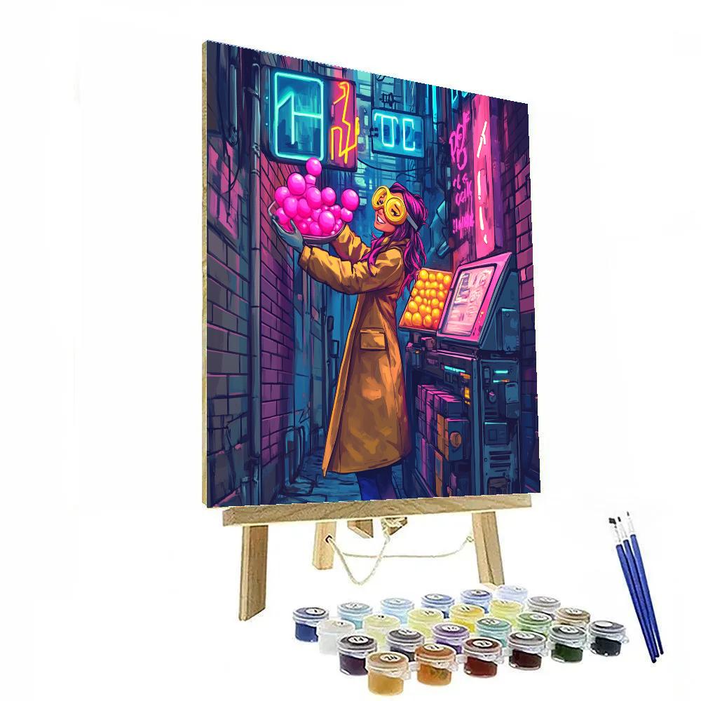 Honey Lemon Neon Chemistry Street Lab Disney Inspired Paint by numbers art