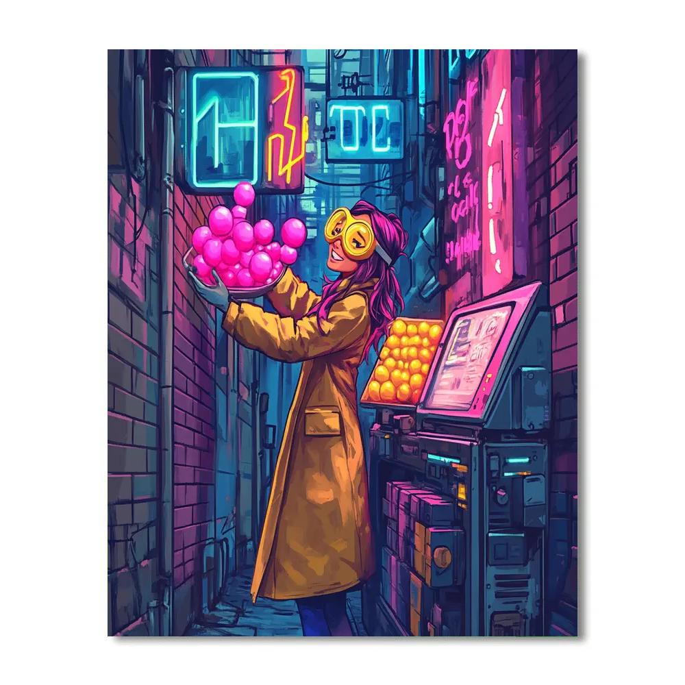 Honey Lemon Neon Chemistry Street Lab Disney Inspired Paint by numbers art