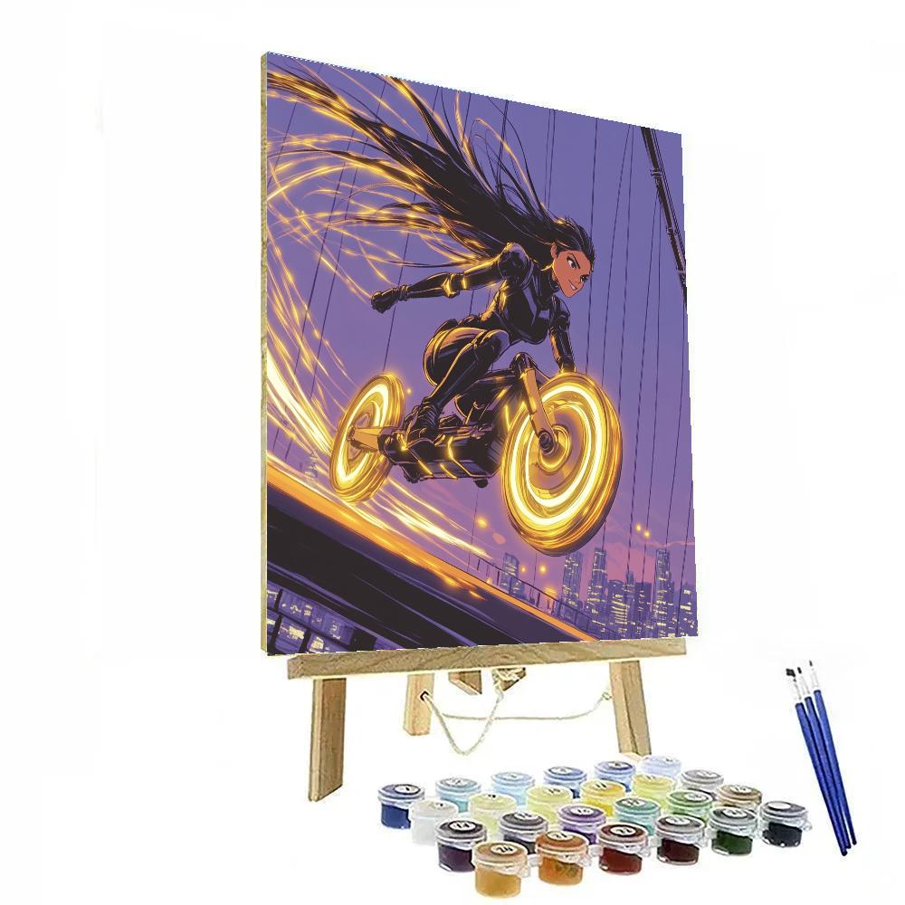 Go Go Tomago City Bridge Speed Run Disney Inspired Paint by numbers art