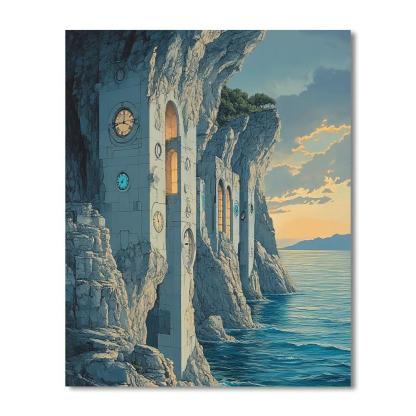 Salvador Dali Inspired Clockwork Coast DIY paint by numbers