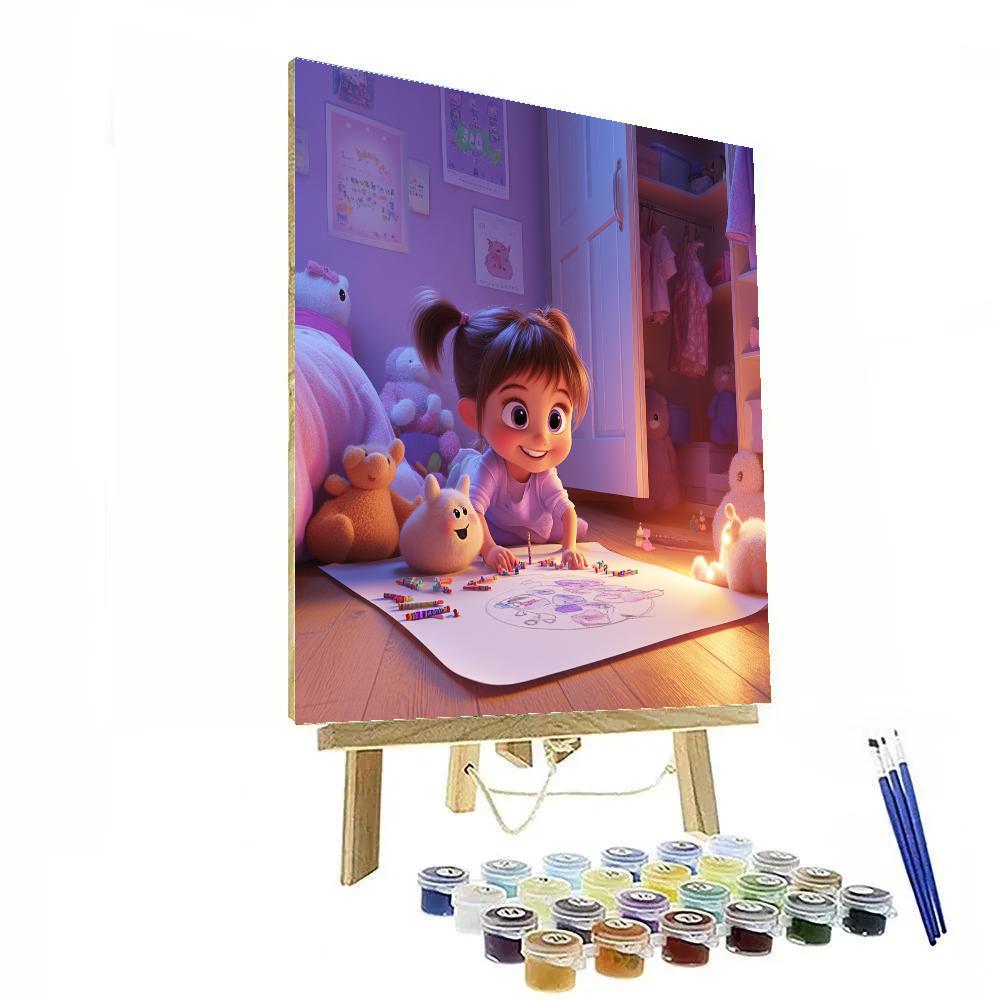 Boo Doorway Monster Drawing Time Disney Inspired Paint by numbers art