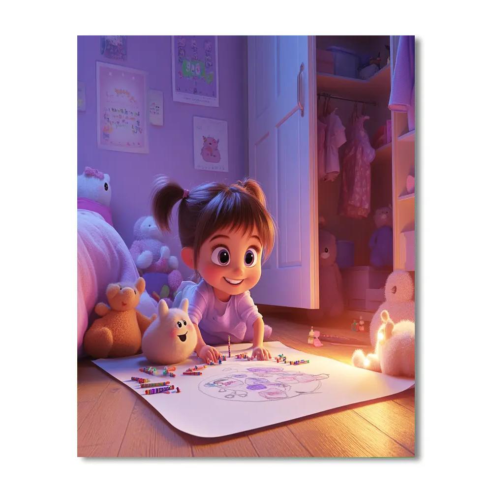 Boo Doorway Monster Drawing Time Disney Inspired Paint by numbers art