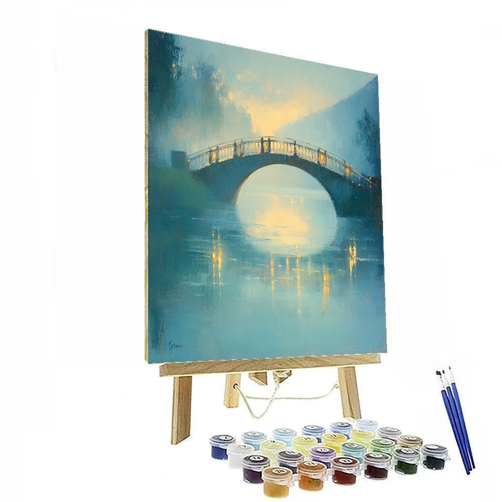 Claude Monet Inspired Foggy Bridge paint by number