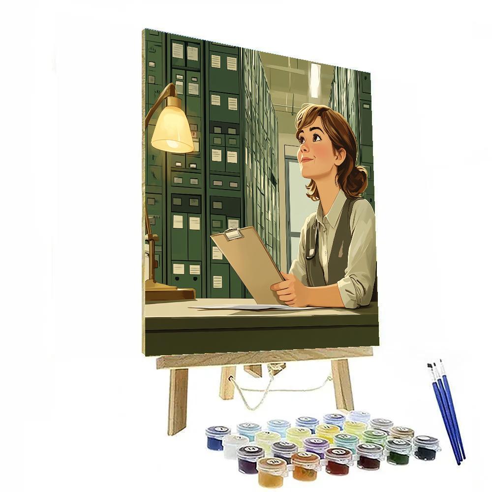 Roz File Room Clipboard Check Disney Inspired Number painting