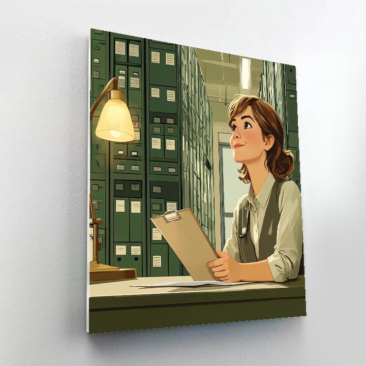 Roz File Room Clipboard Check Disney Inspired Number painting