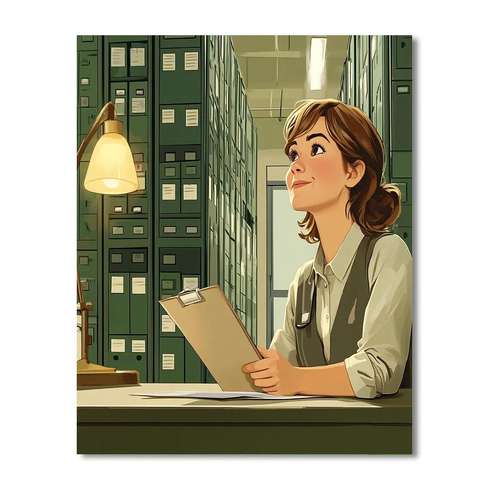 Roz File Room Clipboard Check Disney Inspired Number painting