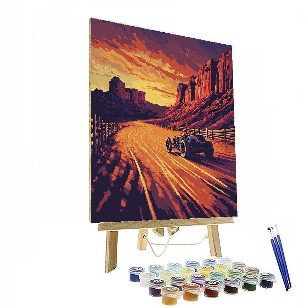 Doc Hudson Desert Track Coaching Lap Disney Inspired paint by number