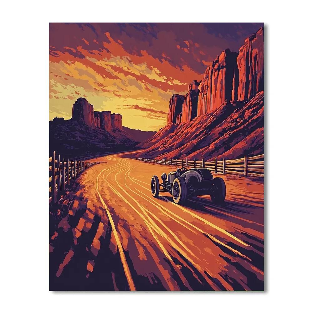 Doc Hudson Desert Track Coaching Lap Disney Inspired paint by number