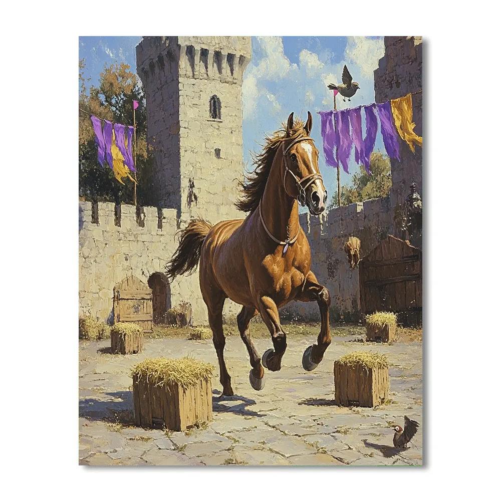 Maximus Castle Courtyard Training Lap Disney Inspired Numbered painting kits