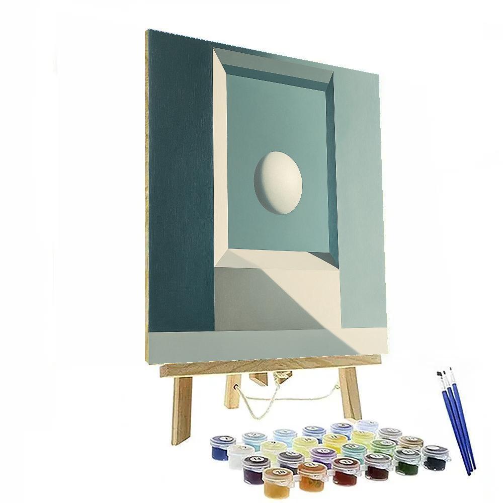 René Magritte Inspired Window With Moon paint by color