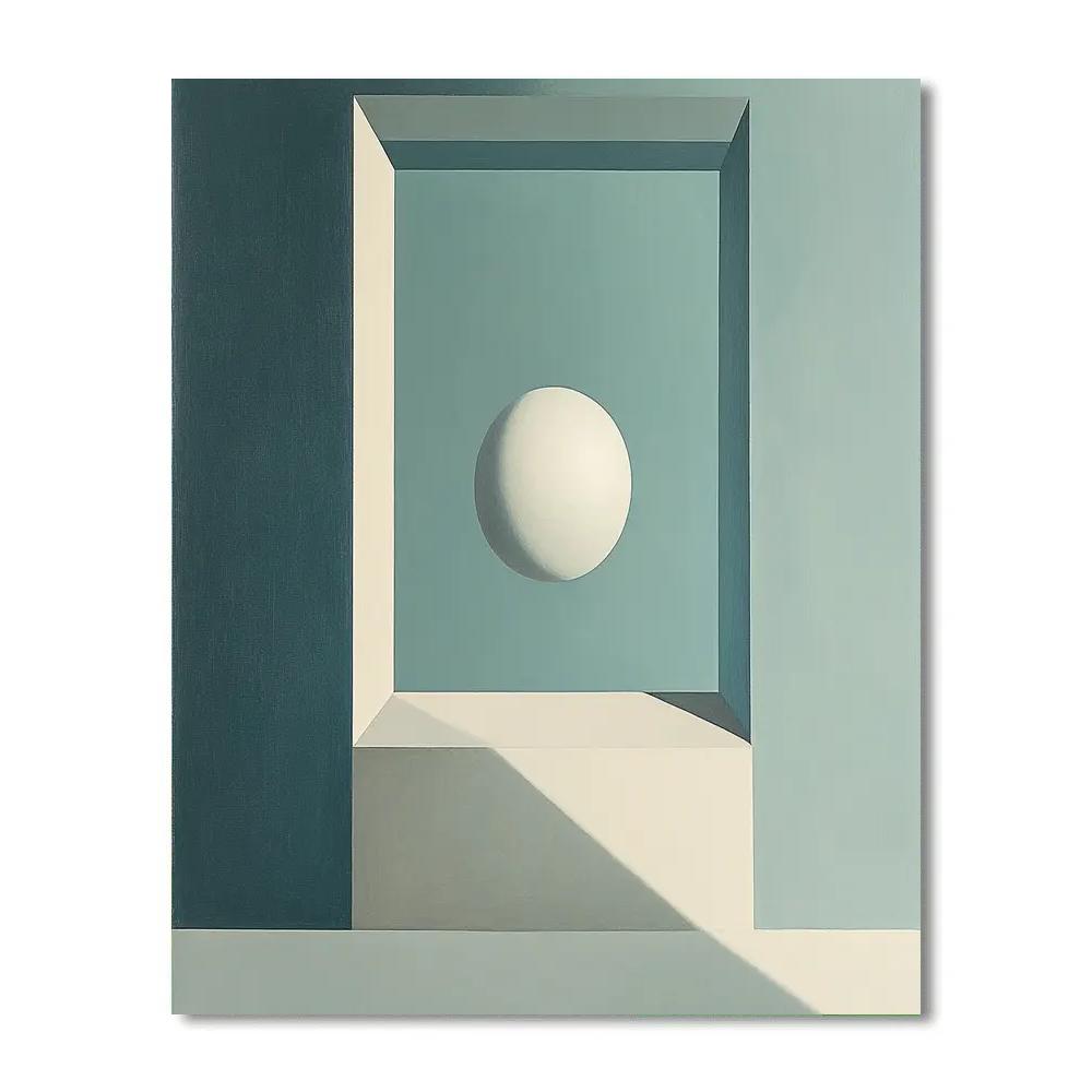 René Magritte Inspired Window With Moon paint by color