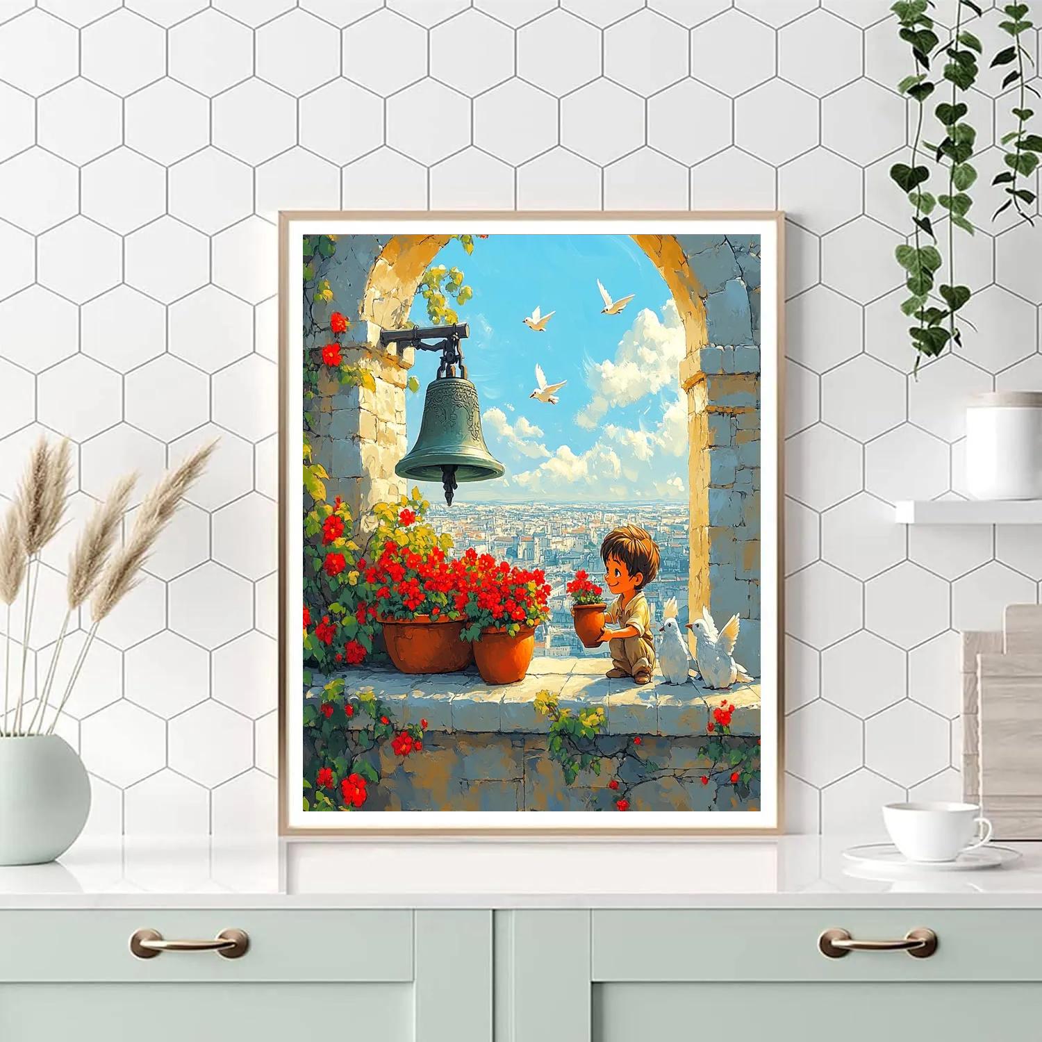 Quasimodo Cathedral Bell Tower Garden Disney Inspired Paint by numbers kits