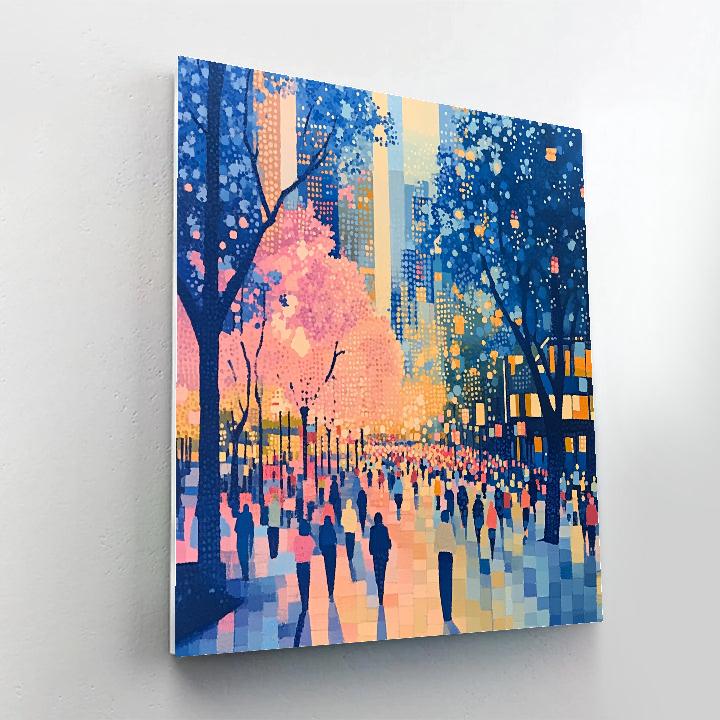 Georges Seurat Inspired Evening Promenade paint by numbers