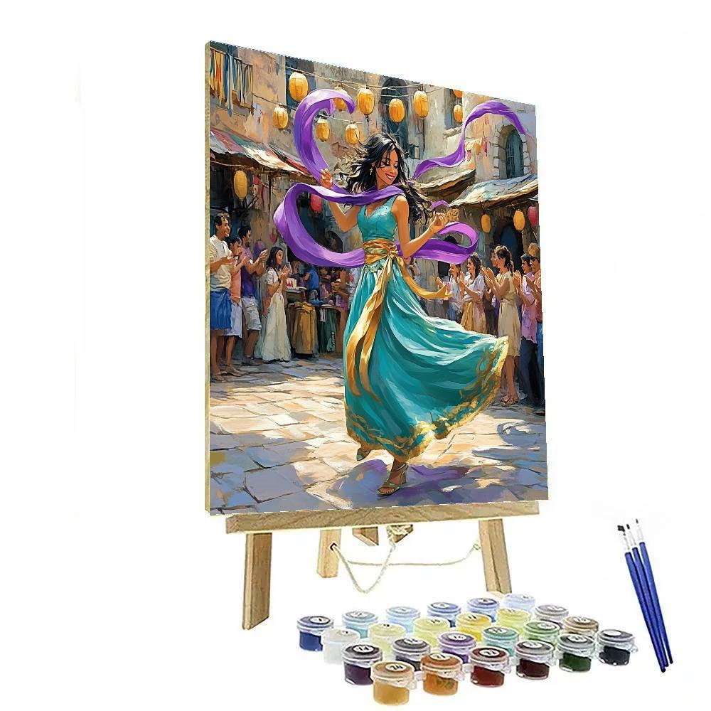 Esmeralda Festival Ribbon Dance Disney Inspired Number painting