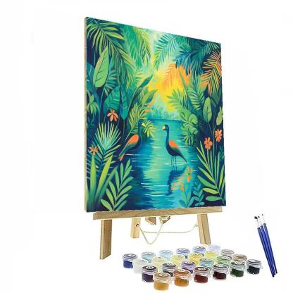 Henri Rousseau Inspired Hidden Lagoon paint by numbers
