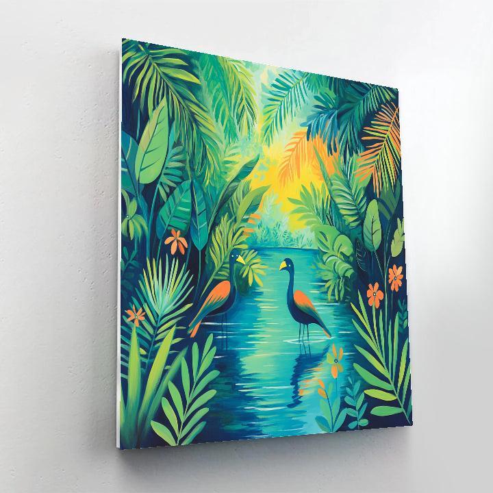 Henri Rousseau Inspired Hidden Lagoon paint by numbers