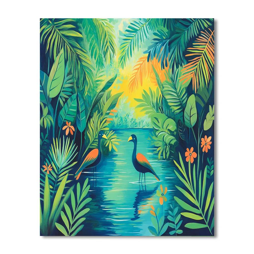Henri Rousseau Inspired Hidden Lagoon paint by numbers