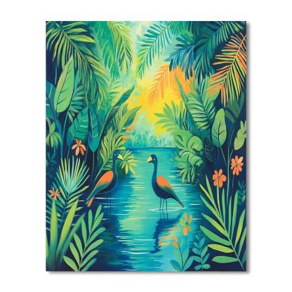 Henri Rousseau Inspired Hidden Lagoon paint by numbers
