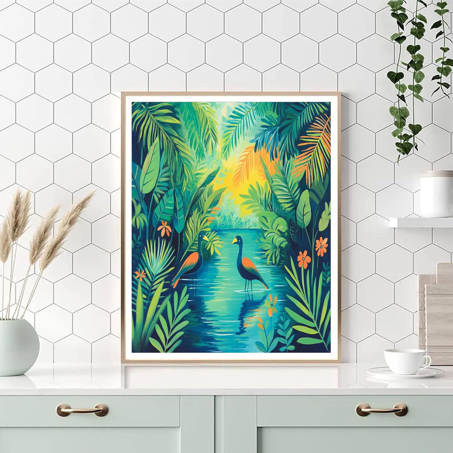 Henri Rousseau Inspired Hidden Lagoon paint by numbers