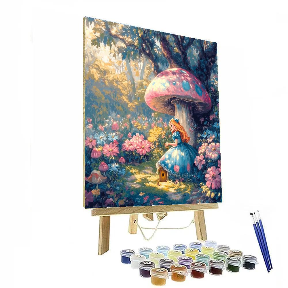 Alice Curious Garden Key Discovery Disney Inspired Painting by numbers kit