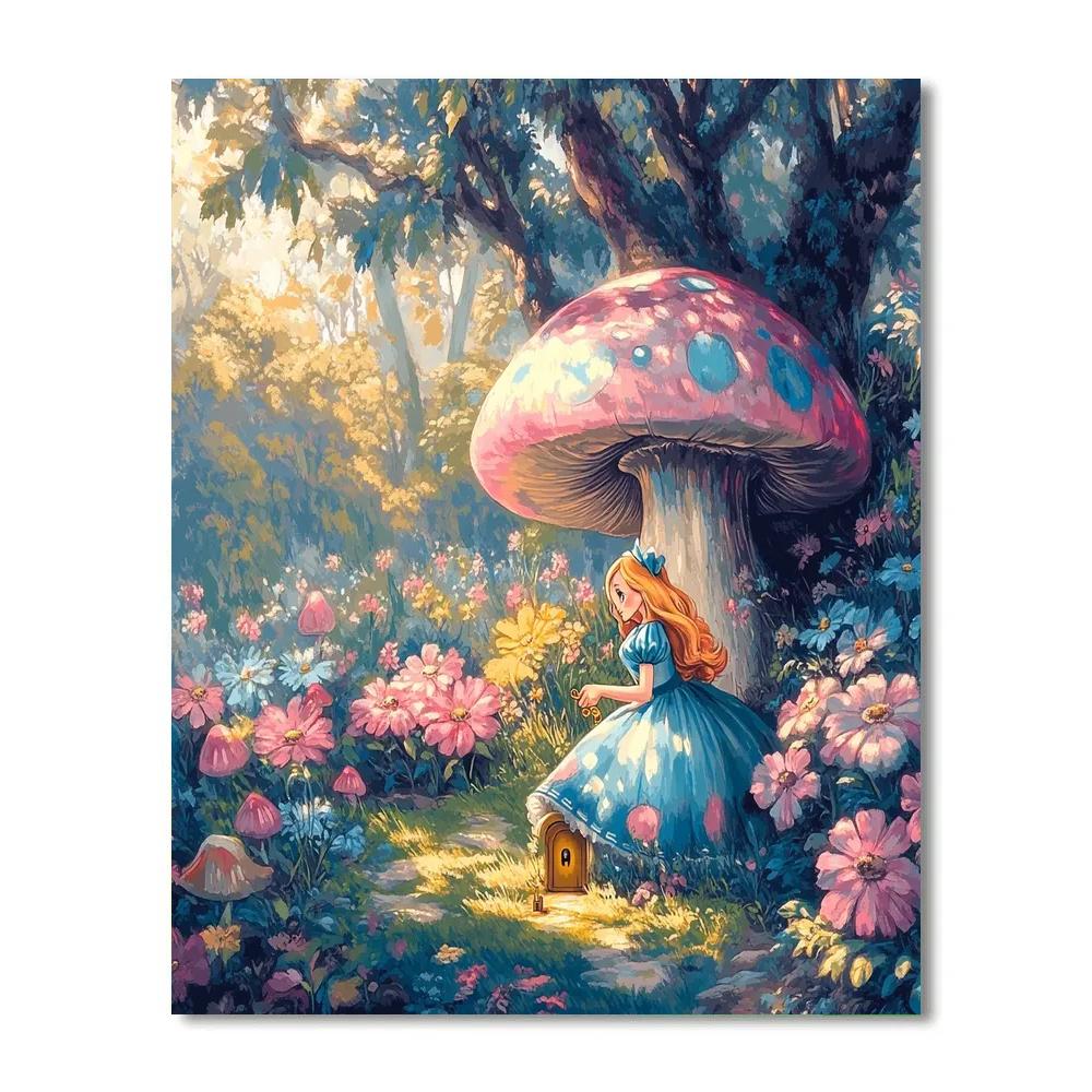 Alice Curious Garden Key Discovery Disney Inspired Painting by numbers kit
