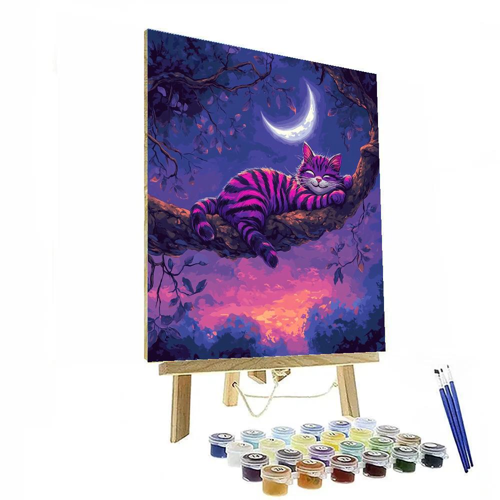 Cheshire Cat Moon Branch Grin Disney Inspired Paint by numbers art