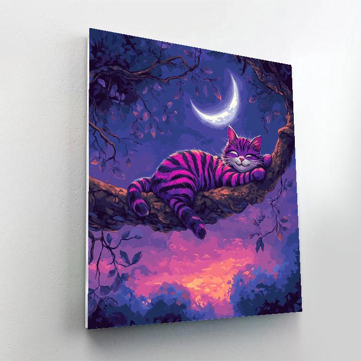 Cheshire Cat Moon Branch Grin Disney Inspired Paint by numbers art