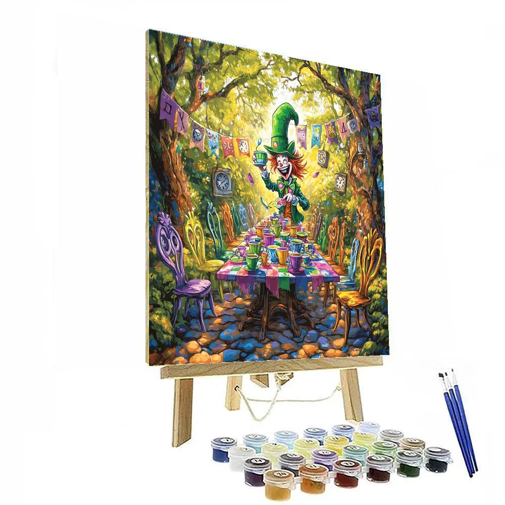 Mad Hatter Tea Party Forest Clearing Disney Inspired Painting by numbers kit