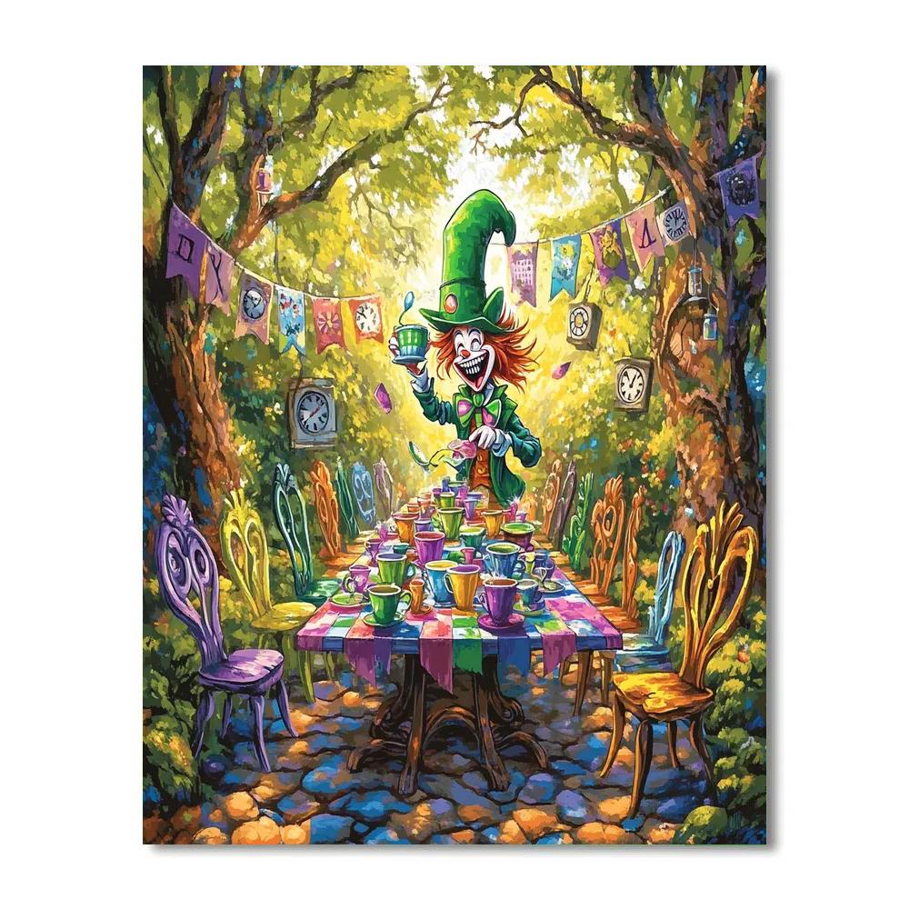 Mad Hatter Tea Party Forest Clearing Disney Inspired Painting by numbers kit