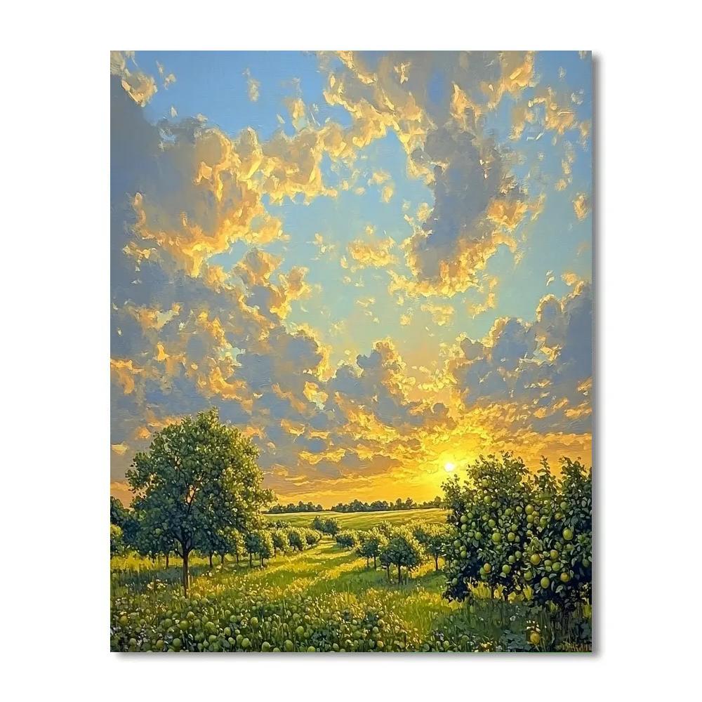 John Constable Inspired Orchard Afternoon paint by numbers