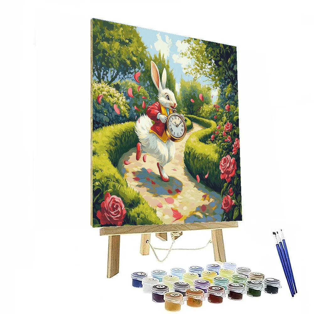 White Rabbit Pocket Watch Path Dash Disney Inspired paint by color