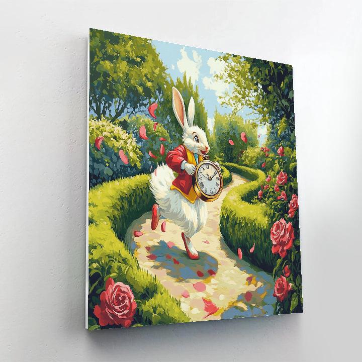 White Rabbit Pocket Watch Path Dash Disney Inspired paint by color