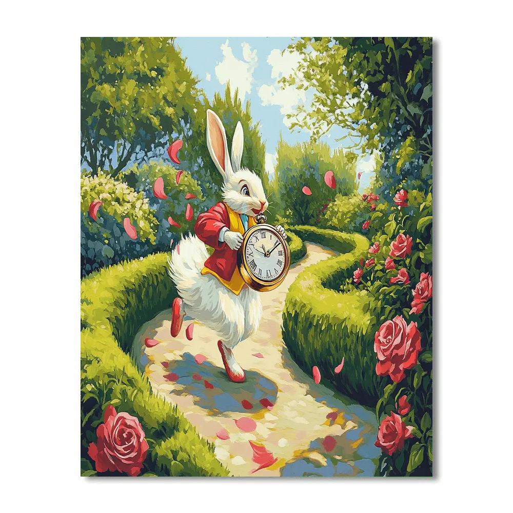 White Rabbit Pocket Watch Path Dash Disney Inspired paint by color